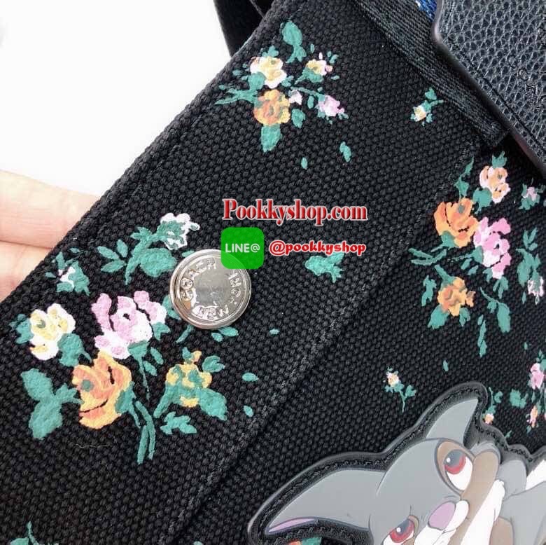 Coach DISNEY X COACH TOTE WITH ROSE BOUQUET PRINT AND THUMPER (COACH 91116) SV/MIDNIGHT MULTI
