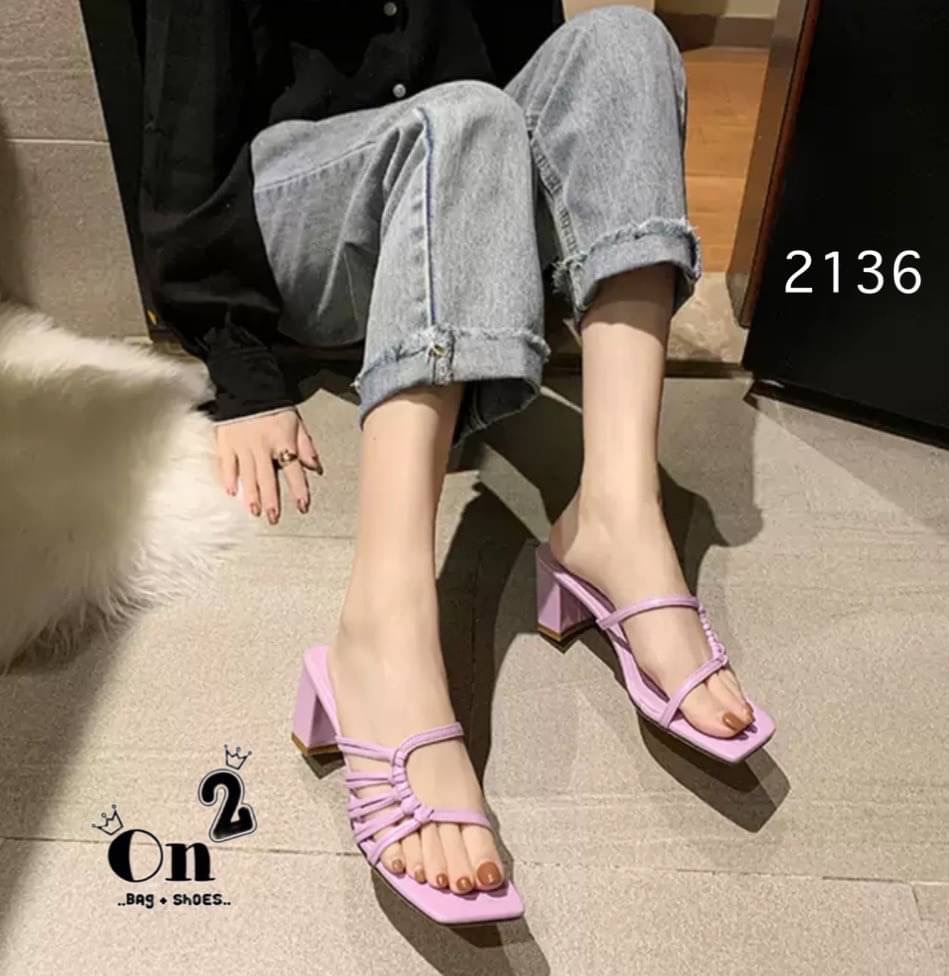 แบบใหม่พร้อมส่ง...รองเท้าส้นสูงสวมหน้าดีไซน์หนังสานงานเรียบเก๋สีพาสเทลสวยๆพร้อมส่ง3 สี