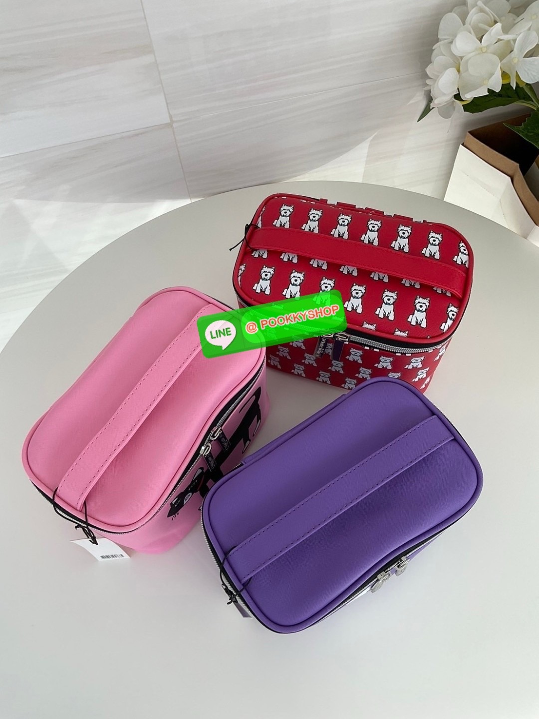 🚚 พร้อมส่ง 🚚 Marc Tetro Large Make Up Tote /Travel สินค้าแบรนด์แท้100% พร้อมแท็ก!! แบรนด์ดังจากอเมริกา รุ่นขายดีในประเทศญี่ปุ่น กระเป๋าเครื่องสําอาง แบบมือถือ ลาย แมว / สุนัข มีให้เลือก 3 ลาย วัสดุหนัง pvc หนังเทียม น้ำหนักเบา ปิด/เปิด ด้ว