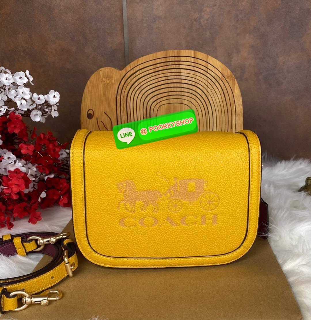 CoachSADDLE BAG WITH HORSE AND CARRIAGE (COACH C4058) หนังกรวดละเอียดภายในกระเป๋ามัลติฟังก์ชั่น กระดุมแม่เหล็ก ซับในผ้านอกกระเป๋าเปิด สายสะพายถอดได้ สายสะพายยาว 22" สำหรับสะพายไหล่หรือ crossbody