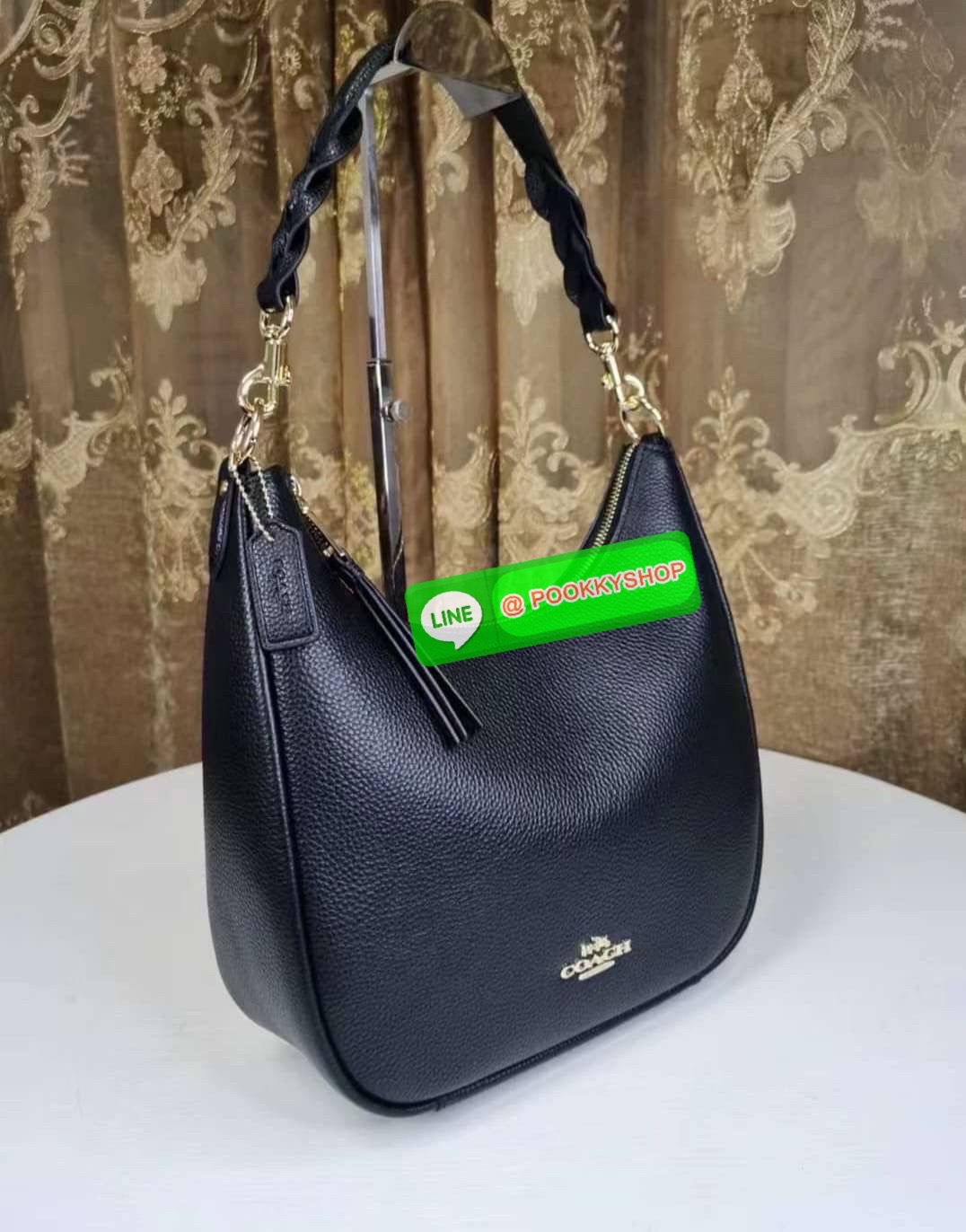 Coach C9190 Jules Hobo Shoulder Crossbody bag Refined pebble leather Inside zip and multifunction pockets Zip-top closure, fabric lining Detachable handle with 11" drop Outside zip pocket