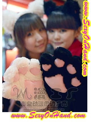 ถุงมือ แมวเหมียว ถุงมือคอสเพลย์ ถุงมือแมว สีดำ ใส่ได้ทั้งเด็กและผู้ใหญ่ Size 22x26cm