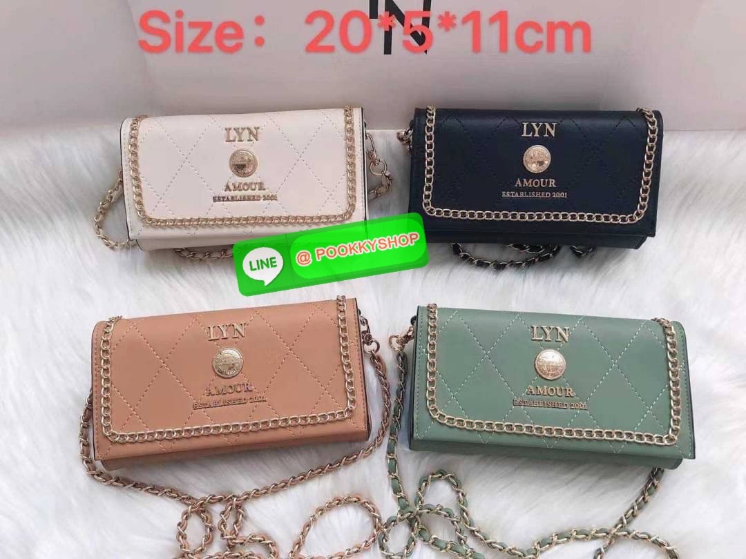 Lyn กระเป๋าสตางค์ สะพายข้าง คอลเล็คชั่นใหม่ สายสะพายสามารถถอดออกได้นะคะ