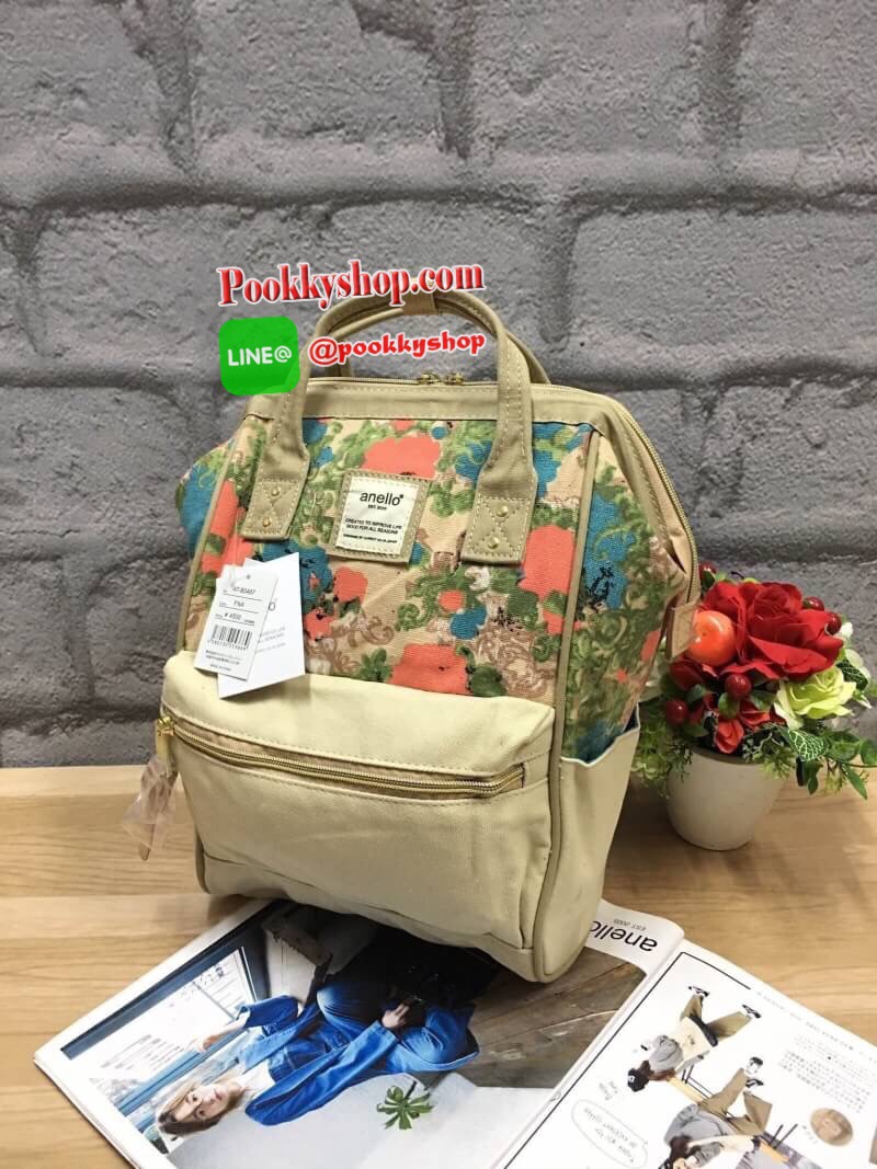 งาน3ป้าย ❤️ ภายในมีวดป((code) ❤️ ดุมCarrot New collection 2017!! กับ Anello Cotton backpack Flower pattern สไตล์วินเทจ ผ้าcottonแท้ ปากกระเป๋ามีโครงเป็นสัญลักษณ์ หูจับมีตัวล้อค ด้านหลังมีซิปเปิดปิดเพื่อหยิบจับของด้านในได้ ภายในกว้าง ใส่a4ได้