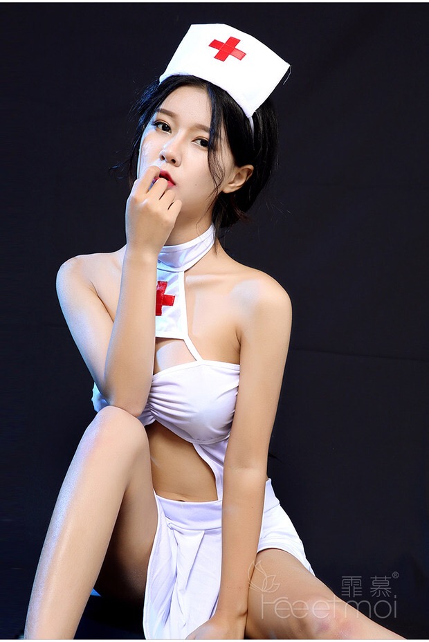 ชุดเดรสขาว นางพยาบาลสีขาว แต่งเว้า สวยเปรี้ยวเซ็กซี่มากๆคะ
