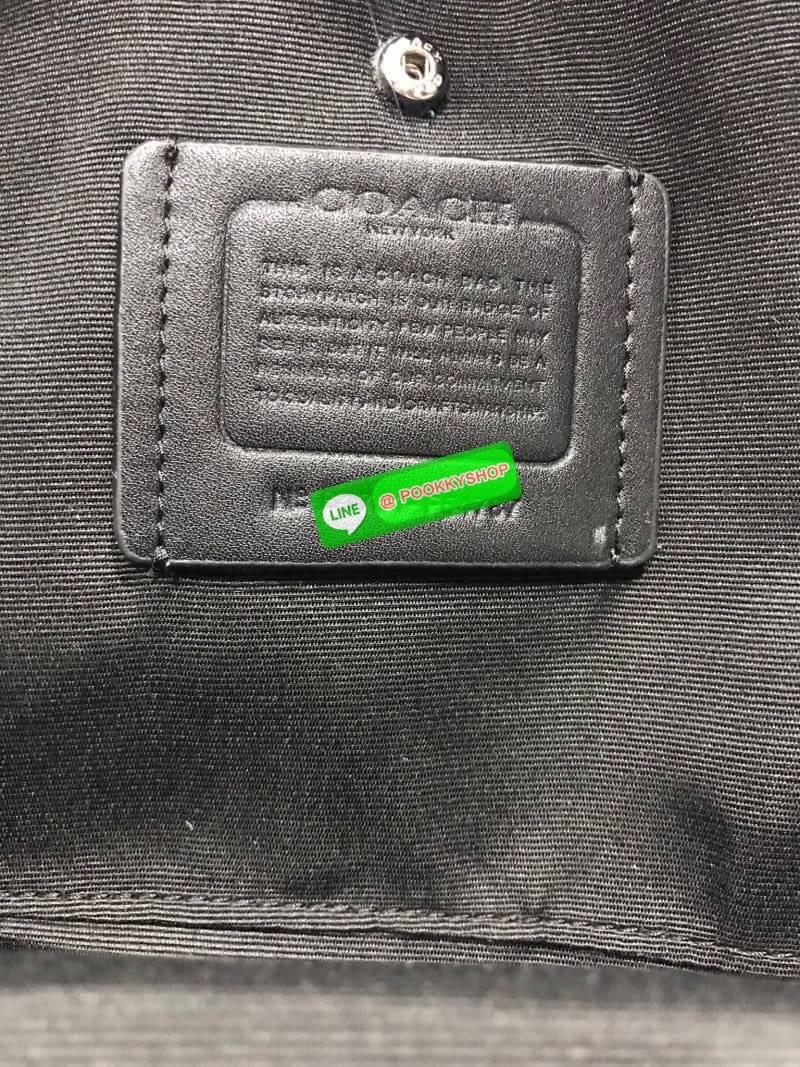 Coach Crossbody Charles Charcoal Black Signature Coated Canvas Backpack