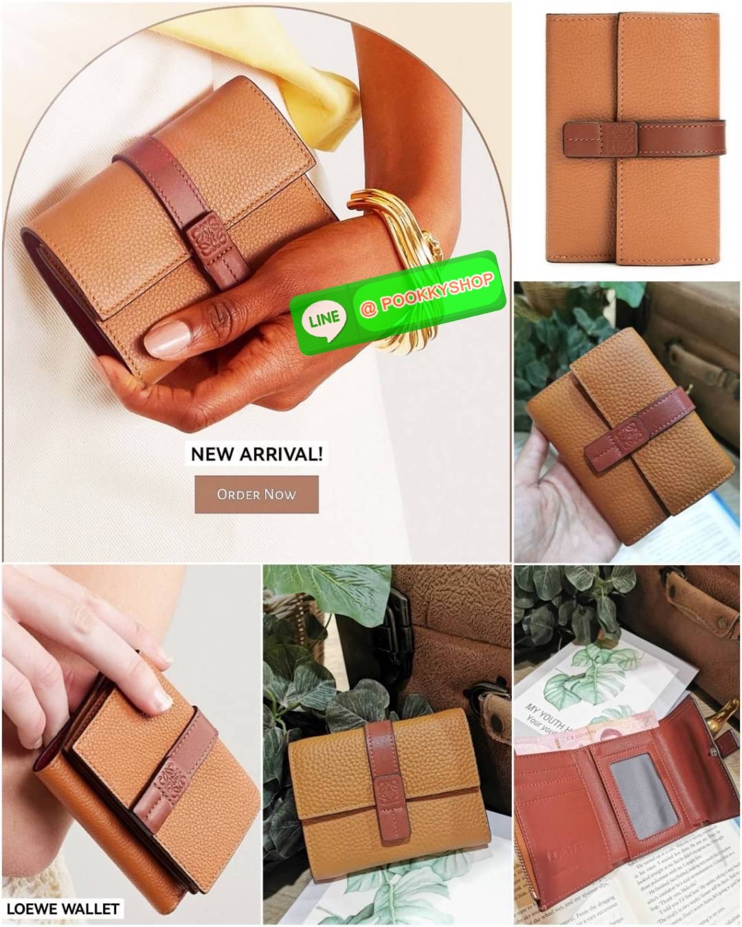 ✴️Don't Miss!✴️NEW! LOEWE SHORT WALLET VIP GIFT WITH PURCHASE กระเป๋าพรีเมี่ยมกิ๊ฟ Limited จาก LOEWE DUTYFREE COUNTER วัสดุหนังแท้เทคเจอร์สวยอยู่ทรงปั้มโลโก้แบรนด์ด้านหน้าเปิดปิดด้วยกระดุม ภายในมีทั้งช่องใส่รูป ช่องใส่ธนบัตร ใส่แบงก์พัน