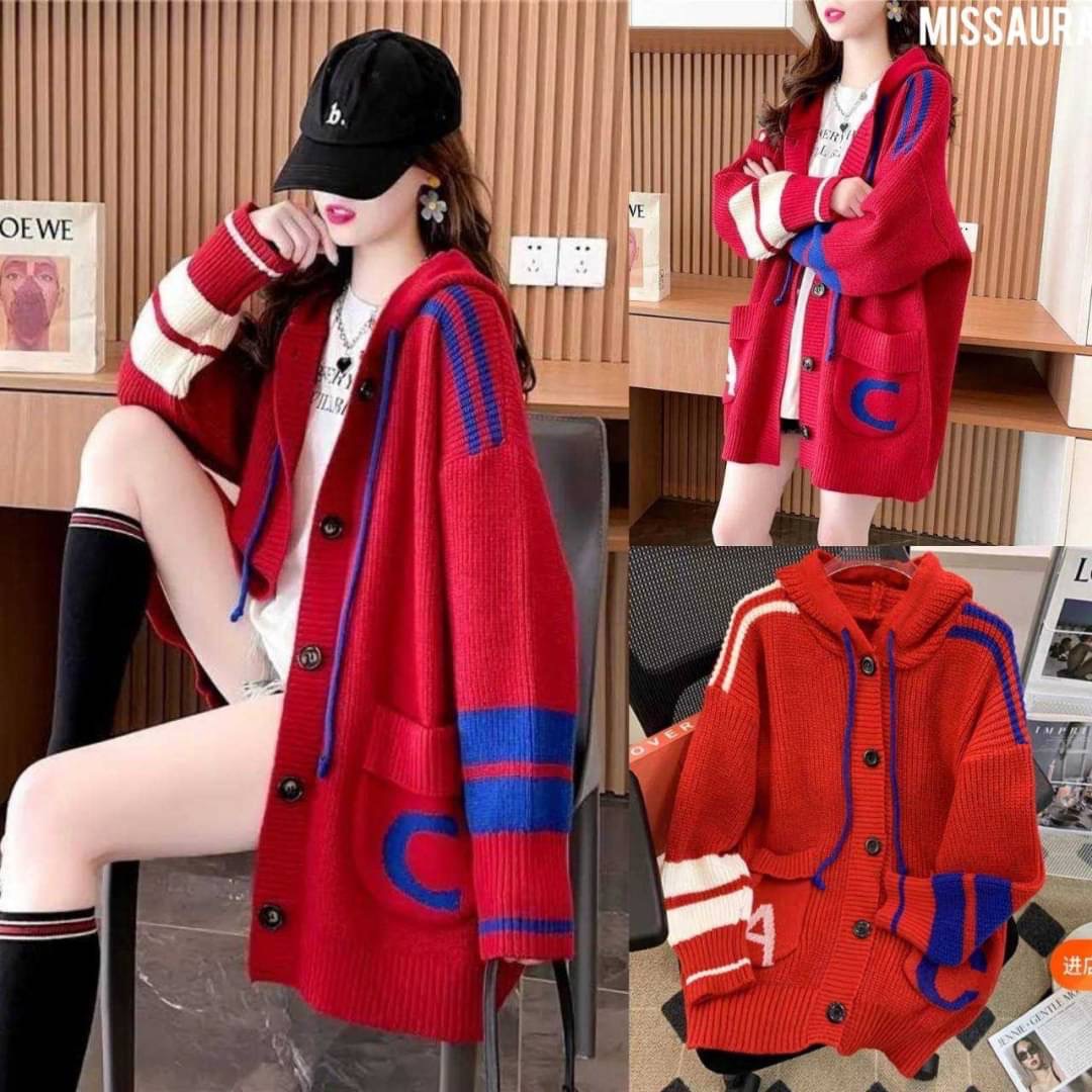 Detail : เสื้อคลุมไหมพรมงานมีhoodสวยผ้าดีนิ่ม