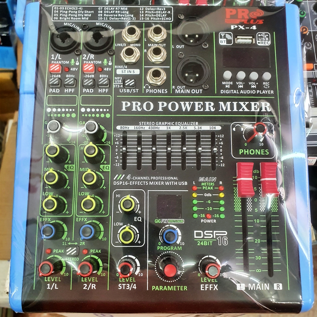 เพาเวอร์มิกเซอร์ POWER MIXER 4 ch ยี่ห้อ PROPLUS รุ่น PX-4