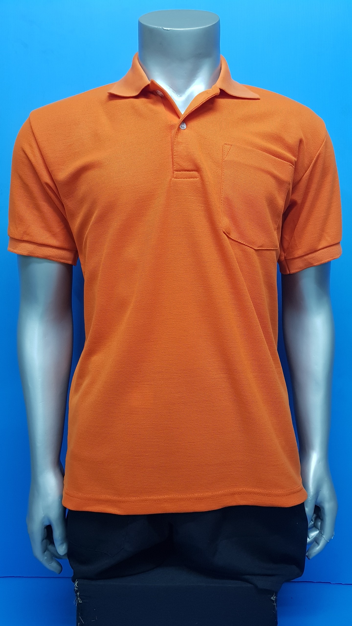 รหัส O39 : เสื้อยืดโปโลช่างสีส้มล้วน