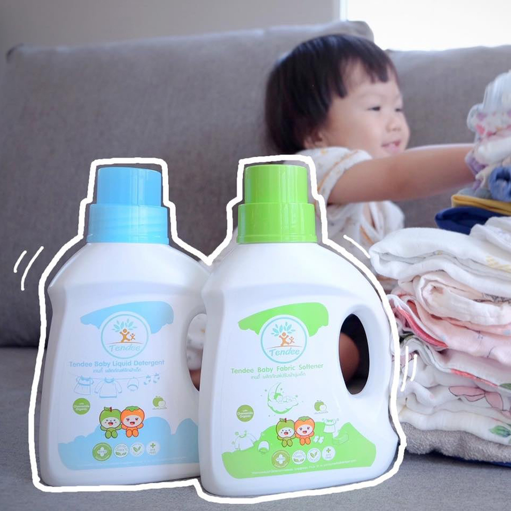 Tendee Baby ผลิตภัณฑ์ซักผ้าและปรับผ้านุ่มเด็ก สูตร ORGANIC ขนาด 900 ml.