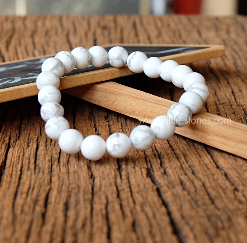 ++ Howlite - ฮาวไลท์ เม็ดกลม ขนาด 8 mm ++