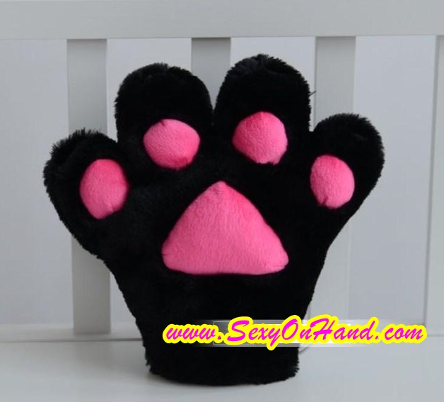ถุงมือ แมวเหมียว ถุงมือคอสเพลย์ ถุงมือแมว สีชมพู ใส่ได้ทั้งเด็กและผู้ใหญ่ Size 22x26cm