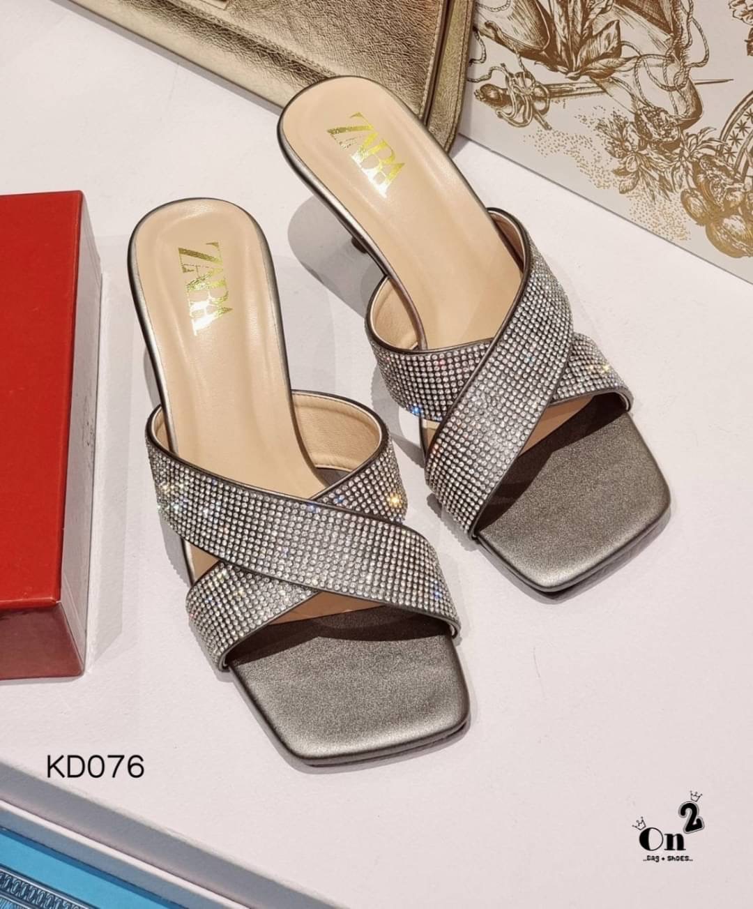 รองเท้าส้นสูง Zara หน้าไขว้ประกายเพชรสูง 3" งานสวยหรูอัพลุคให้ดูแพง ใส่ง่ายเข้าได้กับทุกชุดค่ะ