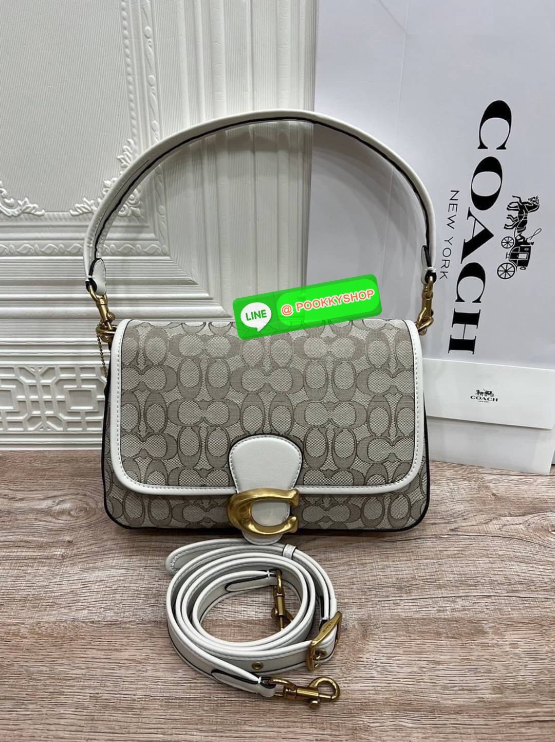 Coach CJ854 Soft Tabby Shoulder Bag In Signature Jacquard Features denim