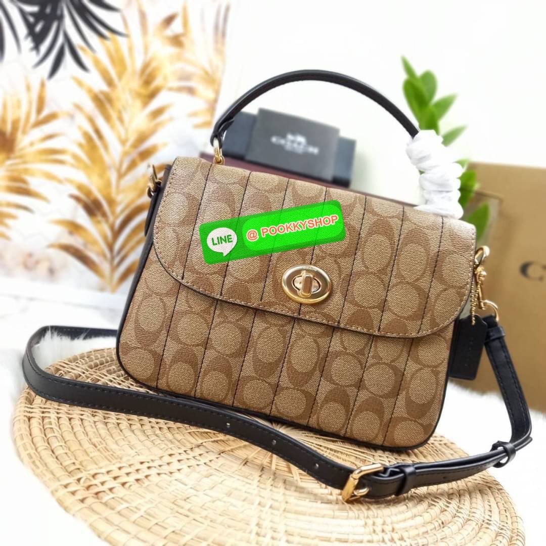 NEW IN💥>>รุ่นหายากก็มา แย่งกันแทบไม่ทัน🌺🌈//>>COACH MARLIE TOP HANDLE SATCHEL IN SIGNATURE CANVAS WITH QUILTING(COACH C5645) 🌺กระเป๋าถือ สะพาย วัสดุหนังแคนวาส ตัดขอบดีเทลด้วยหนังแท้ ขึ้นทรงสวยมากๆ //มีสายสะพายยาว