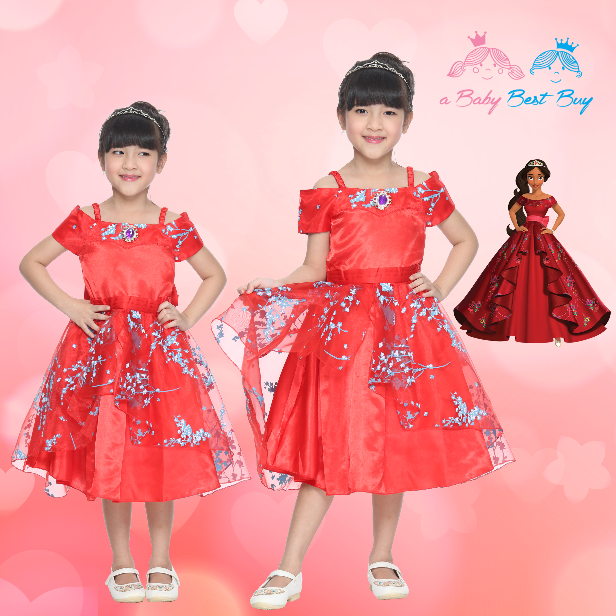 " ชุดเดรส Elena Princess ชุดแฟนซี เจ้าหญิงเอเลน่า ชุดแฟนซีเจ้าหญิง ผ้าดี ใส่สบาย (สำหรับเด็กอายุ 2-10 ปี)