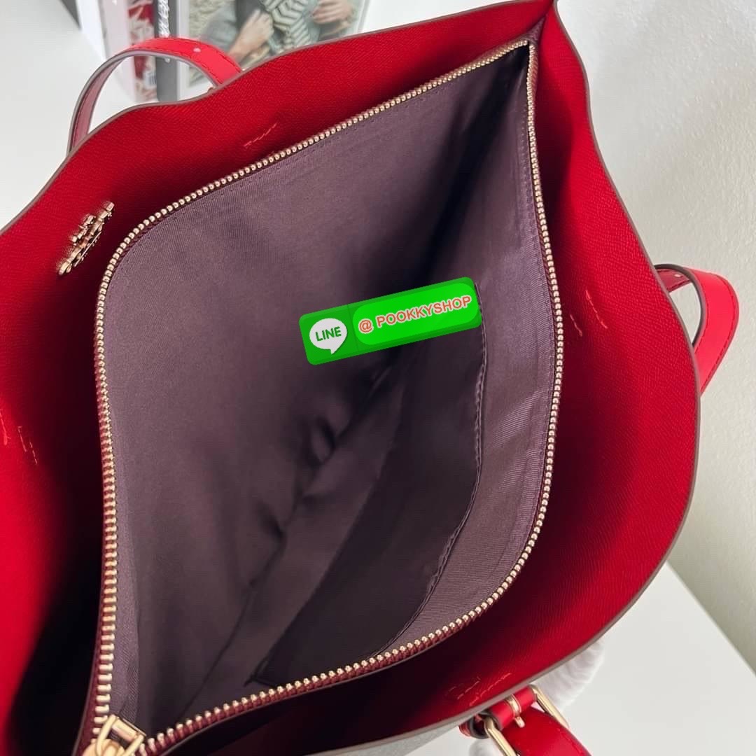 Coach MOLLIE TOTE IN SIGNATURE CANVAS (COACH 1665) กระเป๋าหนังใบเคลือบซิกเนเจอร์และหนังเรียบ ภายในกระเป๋ามัลติฟังก์ชั่น ปิดด้วยซิป ซับในผ้า หูหิ้วพร้อมหูหิ้ว 10 1/4" ช่องเปิดด้านข้าง