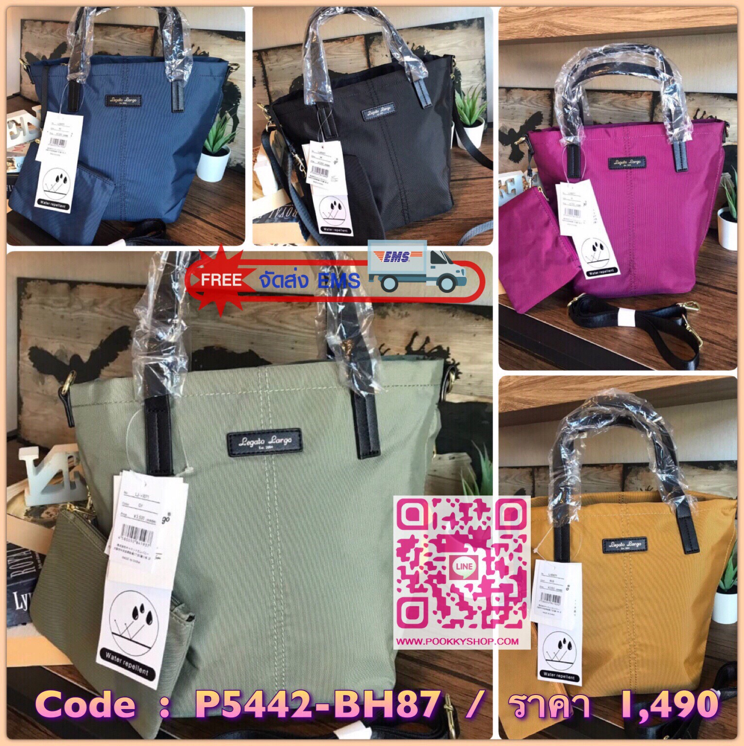 Anello & Legato Largo Mini Tote Shoulder Bag ( LJ-3071) กระเป๋าถือหรือสะพายขนาดกลางกำลังดี ช่องใหญ่เปิดด้วยซิปเดียว ภายในมีใบพ่วงขนาดเล็กเก็บของจุกจิก ถอดแยกใช้งานได้ ใส่มินิไอแพค/กระเป๋าสตางค์ยาวได้ ทั้งด้านหลังและด้านข้างยังมีช่องเพิ่มใส่มือถือหรือของที