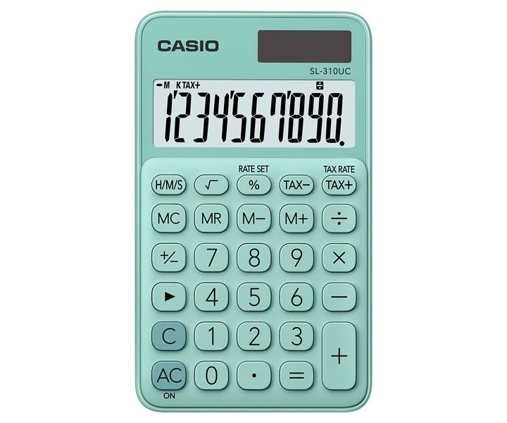 เครื่องคิดเลขพกพา 10 หลัก Casio # SL-310UC สีเขียวมิ้นท์