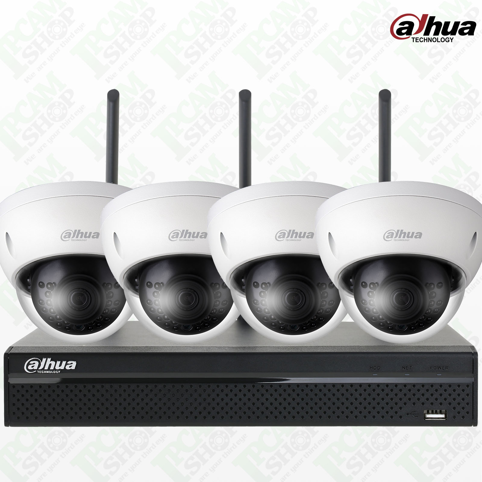 Dahua WiFi Kit NVR4104HS-W-S2, IPC-HDBW1320E-Wx4, WD Purple Surveillance Hard Drives 1TB