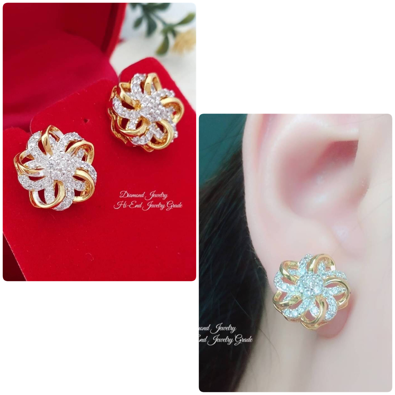 New Arrival !!! ต่างหูเพชรสวิสแท้ เพชรคัดเกรดอย่างดีค่ะ งานอย่างดีค่ะ รับประกันคุณภาพเลยค่ะ รุ่นนี้ดีไซส์สวย ใช้แม่พิมพ์จากร้านเพชรเลยคะ งานสวยมากกกก ใส่ออกมาน่ารักจิงๆ แม่ค้าแนะนำอย่างแรงค่ะ เพชรสวยวิ้งวาวมากกกกกๆๆๆค่ะ