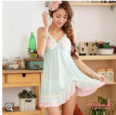 ชุดนอนเซ็กซี่ ชุดนอน คุณหนูสีลูกกวาด สีฟ้า พาสเทล สไตล์เจ้าหญิง แต่งระบายสายและช่วงอก ไล่โทนชมพู ฟ้า เหลือง ชายเล่นระดับ แต่งริบบิ้นหวานสุดๆคะ +กางเกงในแต่งระบายเข้าชุด