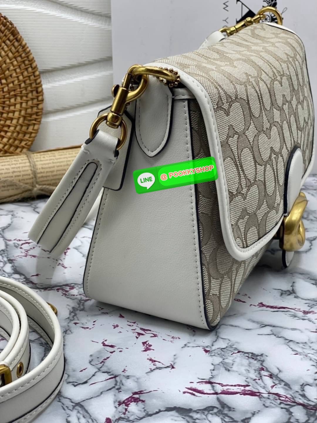 Coach CJ854 Soft Tabby Shoulder Bag In Signature Jacquard Features denim