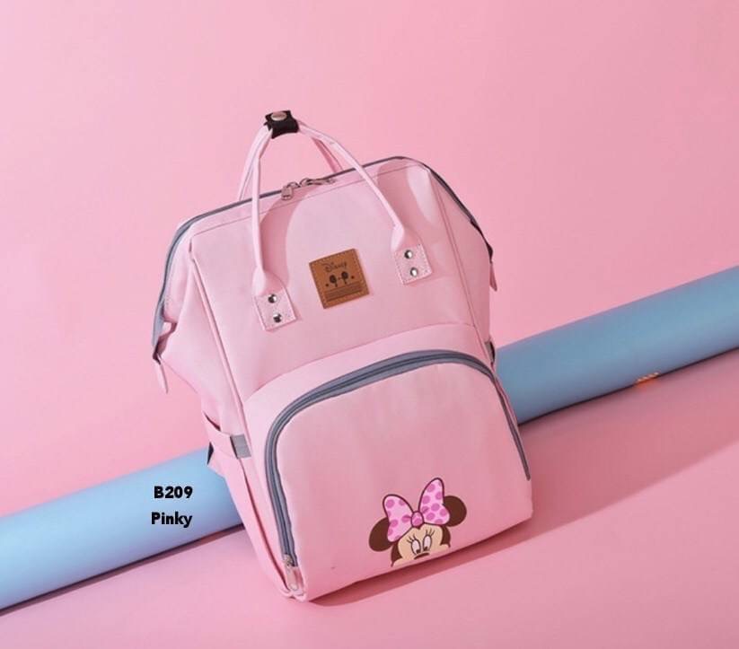 พร้อมส่ง กระเป๋าเป้อเนกประสงค์ B209 งานนำเข้าน่ารักมาก งาน disney สีชมพูมินนี่ สีดำมิกกี้เมาส์ งานผ้าหนา กันน้ำ จุของเยอะมาก ห้ามพลาดเลยจ้า