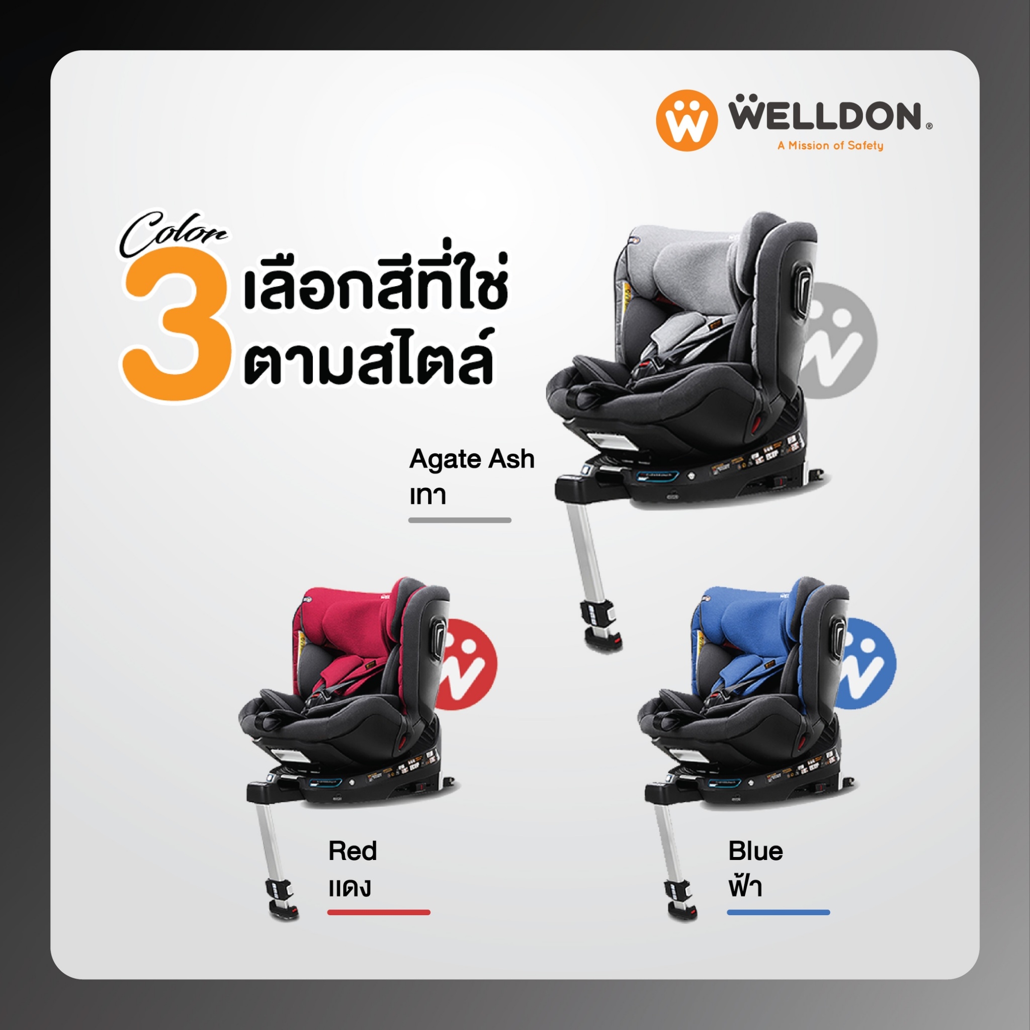 Welldon Smartturn Classic (ใช้ได้ตั้งแต่แรกเกิด - 7 ปี) หมุนได้360 องศา มาตรฐาน R-129 ระบบ Safety แบบ Manual Lock