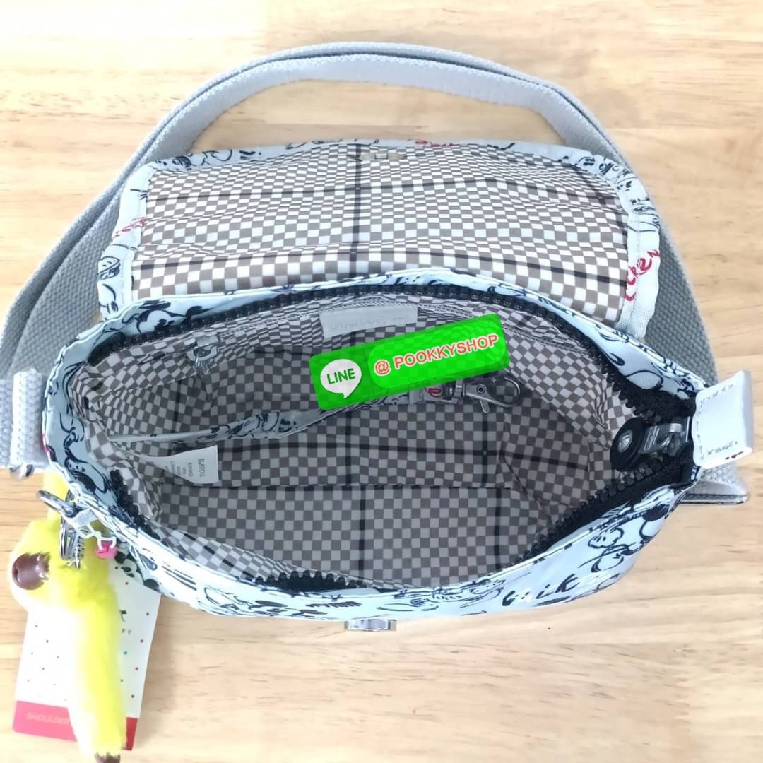 KIPLING SABIAN CROSSBODY MINI BAG กระเป๋าสะพายข้าง วัสดุ Nylon & Polyester 100% ขนาดเล็กกำลังน่ารัก เปิด-ปิดด้วยฝาปิดกระดุมแม่เหล็กและซิปแบรนด์ ด้านในทีแท็กแบรนด์