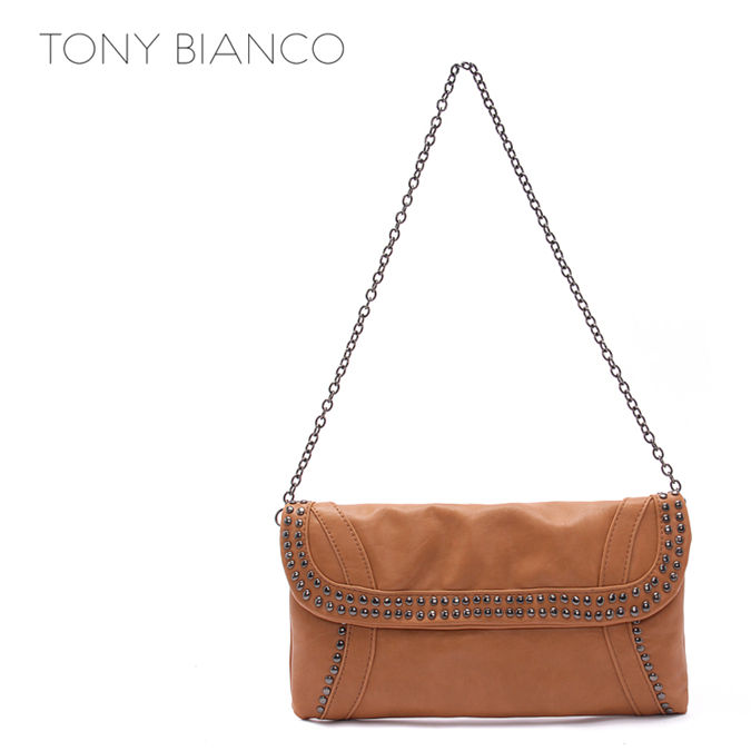 กระเป๋า Clutch มือ TONI BIANCO แบรนด์สุดหรูออสเตรเลีย สีน้ำตาล หนังหรูสุดนุ่ม สายโซ่ ถอดใส่ได้คะ