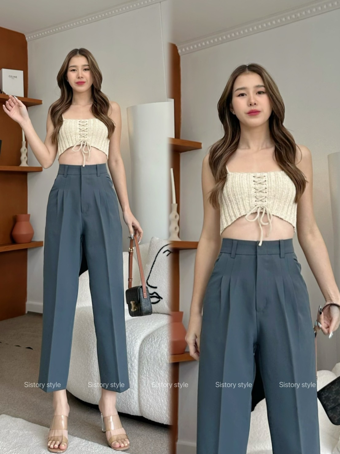 กางเกงแฟชั่น รุ่น Boy Basic pants ทรงบอยเบสิก “ ผ้า superpepe (ชุปเปอร์เปเป้) “