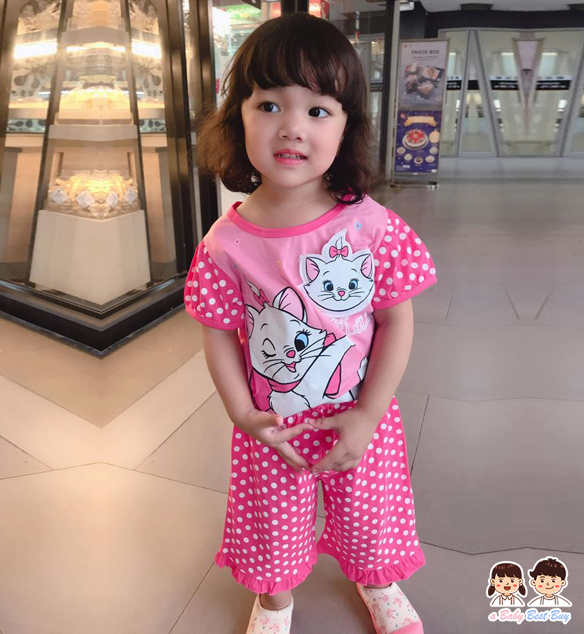 (Size1-2-3 )ชุดนอน Disney Marie เสื้อแขนสั้นสีชมพู กางเกงขาสั้นสีชมพูสุดน่ารัก ดิสนีย์แท้ ลิขสิทธิ์แท้ (สำหรับเด็กอายุ 1-5 ปี)