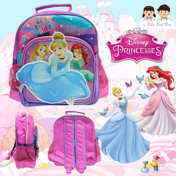 'Disney Princess Backpack - กระเป๋าเป้สะพายหลัง ลายเจ้าหญิงปริ้นเซส กระเป๋านักเรียน ของแท้ ลิขสิทธิแท้ (12 นิ้ว)