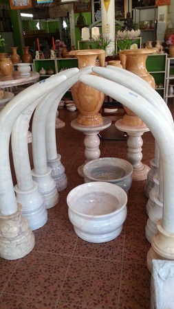 งาช้างคู่ หินอ่อน ขนาดสูง 100 ซ.ม.