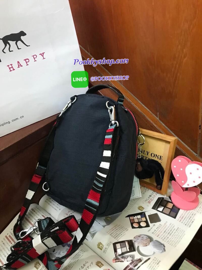 kipling alber solid Convertible mini backpack (HD7349) กระเป๋าเป้ขนาดมินิ สไตล์3in1 ที่สามารถถือ/สะพายข้างหรือเป็นเป้ก็ได้ มีช่องซิปใช้งาน2ช่อง ภายในแบ่งเป็นช่องเล็กใส่ของจุกจิก ด้านหน้าเพิ่มช่องเล็กเปิดปิดด้วยกระดุมแม่เหล็ก มาพร้อมพวงกุญแจลิงขนปุกปุยและส