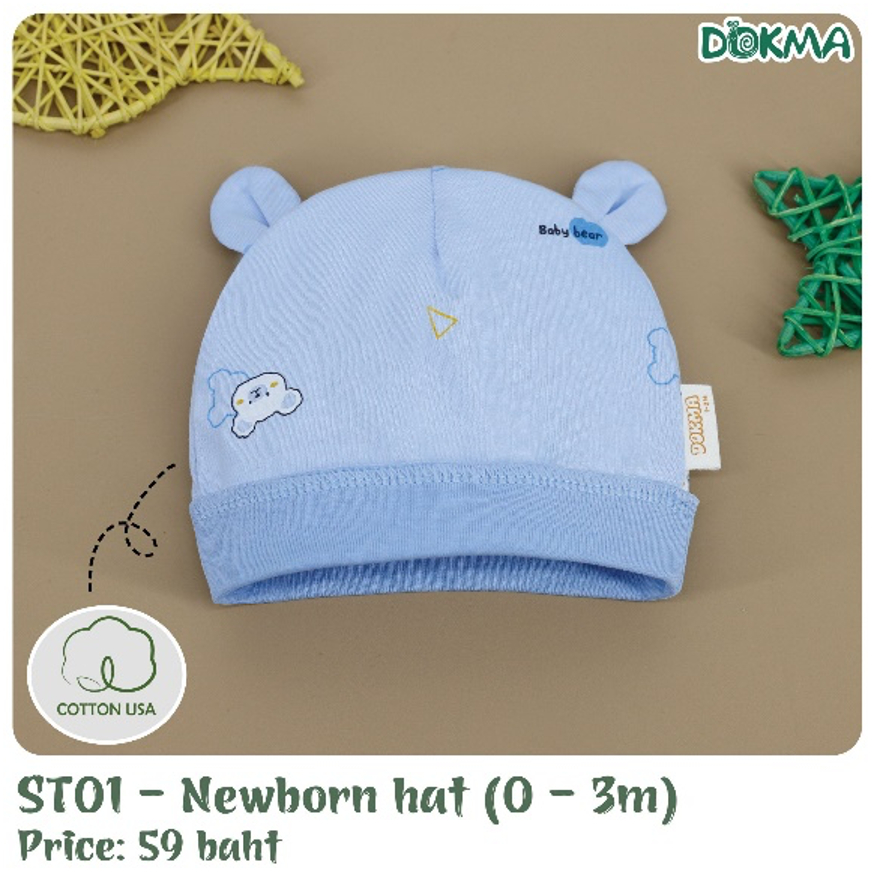 DOKMA Kids หมวกเด็กแรกเกิด 0-3 M cotton
