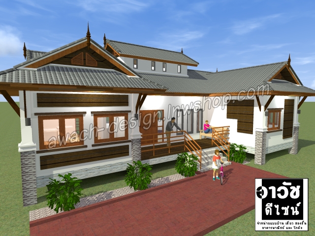 B116 แบบบ้านชั้นเดียว 2 ห้องนอน