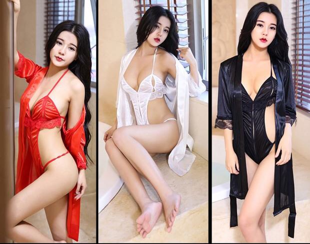 ชุดนอนเซ็กซี่ ชุดนอนวันพีซ แต่งลูกไม้ สีชมพูอ่อน แต่งเว้าแหวกหน้าอก สวยเปรี่ยวแซ่บมากคะ (ราคาเฉพาะวันพีซ)