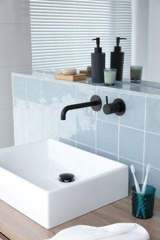 10x10 ซม. รุ่น Wavy สีบลูแอช (Blue Ash)