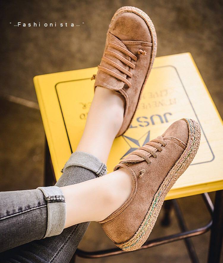 ฮ็อตฮิตเป็นที่สุดฉุดไม่อยู่แร้ว!!!! .. สต็อคมาเพิ่มครบไซส์ 2สีค่ะ ด่วนๆๆ NEW NUBUCK VINTAGE SHOES แบบมาใหม่ งานชิคๆเก๋ๆมีสไตล์ พร้อมส่งเลยจ้า รองเท้าคัชชูลำลองสไตล์วินเทจ วัสดุหนังสักกะหราดเนื้อหนานุ่มมว๊ากกก แต่งสายเชือกร้อยด้วยยางยืด ใส่แล้วยืดหยุ่นตามร
