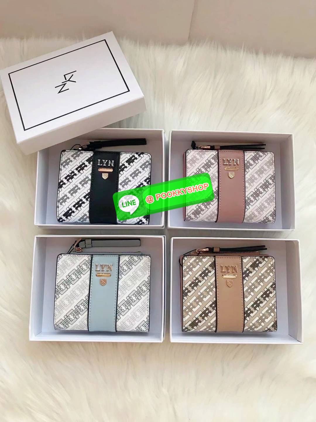 แท้ Outlet Lyn กระเป๋าสตางค์ กระเป๋าสตางค์ใบสั้น