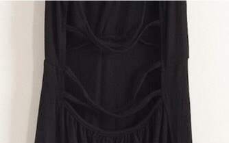 ชุดเซ็กซี่ ชุดแฟชั่น ชุดเที่ยว ชุดออกงานกลางคืน ชุดเที่ยว ชุดคล้องคอ ผ้ายืดซัพพอร์ทอย่างดี สีดำ เปลือยหลัง แต่งสายคาด สามเส้น เซ็กซี่ เปรี้ยวจี๊ดส์ เข็ดฟัน ไสตล์สาวเฉี่ยวเก๋ไก๋ + G string เข้าชุดคะ