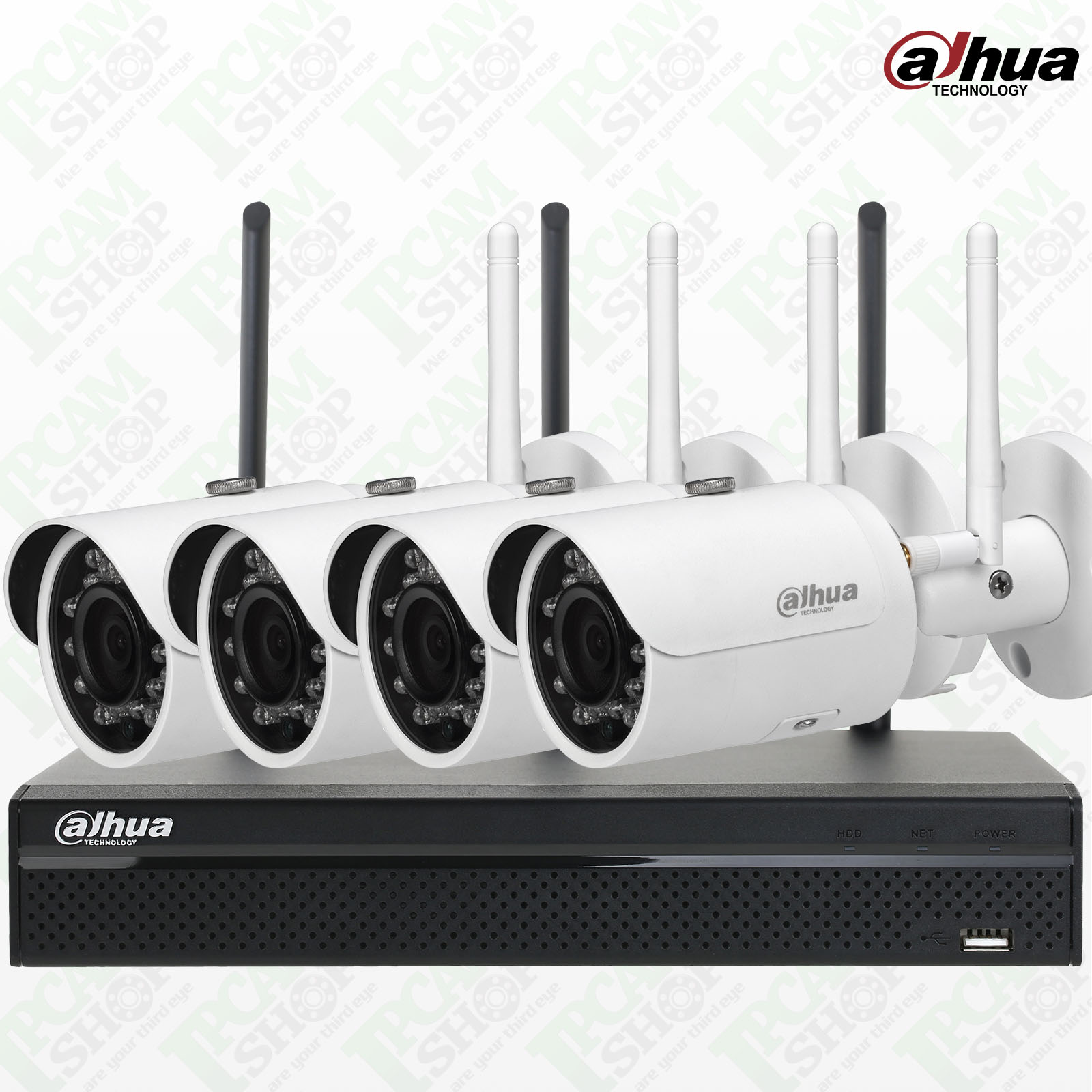 Dahua WiFi Kit NVR4104HS-W-S2, IPC-HFW1320S-Wx4, WD Purple Surveillance Hard Drives 1TB