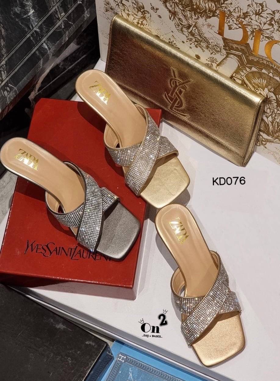 รองเท้าส้นสูง Zara หน้าไขว้ประกายเพชรสูง 3" งานสวยหรูอัพลุคให้ดูแพง ใส่ง่ายเข้าได้กับทุกชุดค่ะ