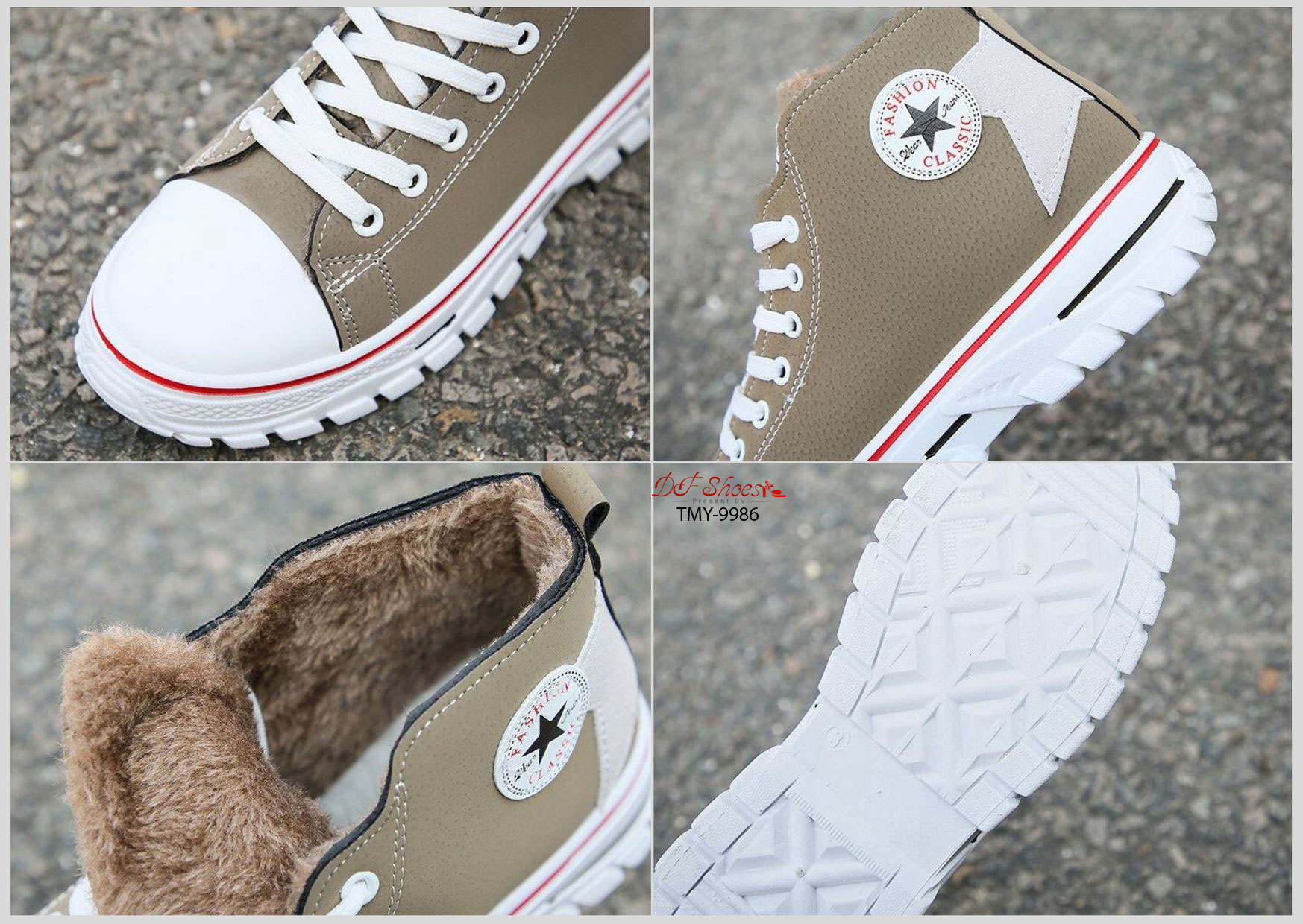 สินค้าพร้อมส่ง รองเท้าผ้าใบหุ้มข้อนำเข้าเสริมส้น วัสดุหนัง PU ด้าน บุขนด้านใน นุ่มใส่สบาย พื้นยางกันลื่น ทรงสวยฮิตมากค่ะ รุ่นนี้คุ้มสุดๆจ้า