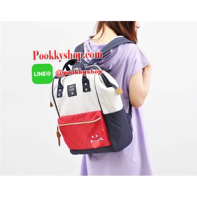 งาน2ป้าย มีชื่อรุ่นและบาร์โค้ด / 5900 เยน ❤️ มีไอจีและเฟส ❤️ ภายในระบุ วดป(code) Re~stockรุ่นขายดี !!! Anello “UP SMILE x anello ” Special collaboration! รุ่น Limited Item กระเป๋าเป้ทรงBackpack รุ่นClassic ผ้าแคนวาส ปากกระเป๋ามีโครงง่ายต่อกา