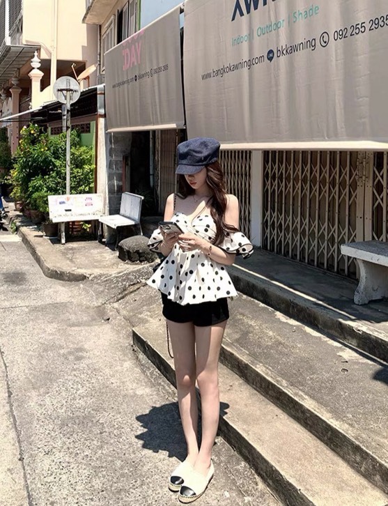 ชุดเซทแฟชั่น เสื้อลายจุดสวยแซ่บสไตล์ลูกคุณ สามารถปรับใส่ได้