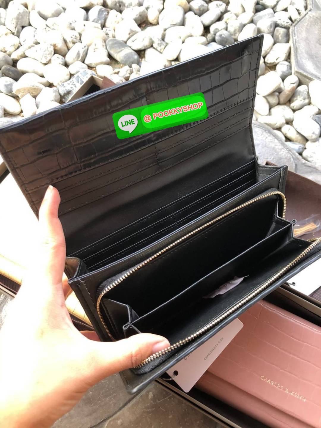 charles&keith กระเป๋าสตางค์ใบยาว คอลเลคชั่นใหม่ งานแท้Outlet หนังcroc